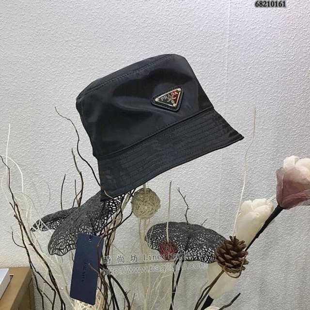 Prada男女同款帽子 普拉達經典暗黑錦綸漁夫帽遮陽帽  mm1068